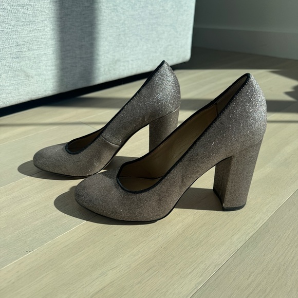 Botkier Valentina Glitter Block Heels - Gunmetal Size 8M - Picture 5 of 7